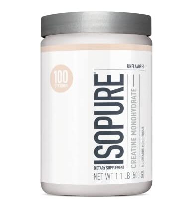 Isopure Unflavored Creatine Monohydrate Powder 500g (Packaging May Vary)
