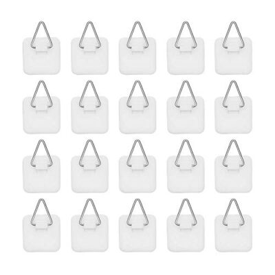 Artliving 1.25 Inch Invisible Adhesive Plate Hanger Set Vertical Plate Holders for the wall (100 pack)