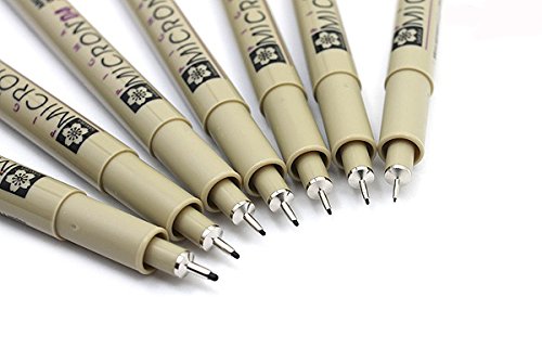 Sakura Pigma Micron pen 08 Black felt tip artist drawing pens - 8 pen set - Image 3