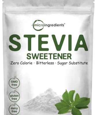 Stevia Sweetener Powder with Plant-based Erythritol, 4 Pounds ( 64 Ounces) | Keto, 0 Calorie, Low Carb, 4:1 Sugar Substitute, Natural Sweetener, Bitterless, Reb-A Stevia Leaf Extract, Non-GMO, Vegan