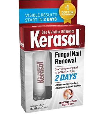 Kerasal Nail Renewal, Restores Appearance of Discolored or Damaged Nails, 0.33 fl oz (Packaging May Vary)