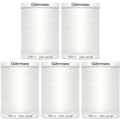 Gutermann Sew-All Thread 1,094yd, Nu White - 5 Pack