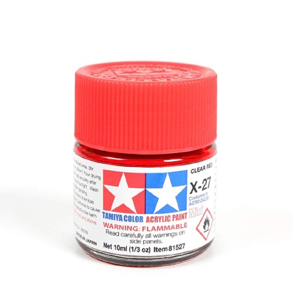 Tamiya 81527 Acrylic Mini X27 Clear Red 1/3 oz
