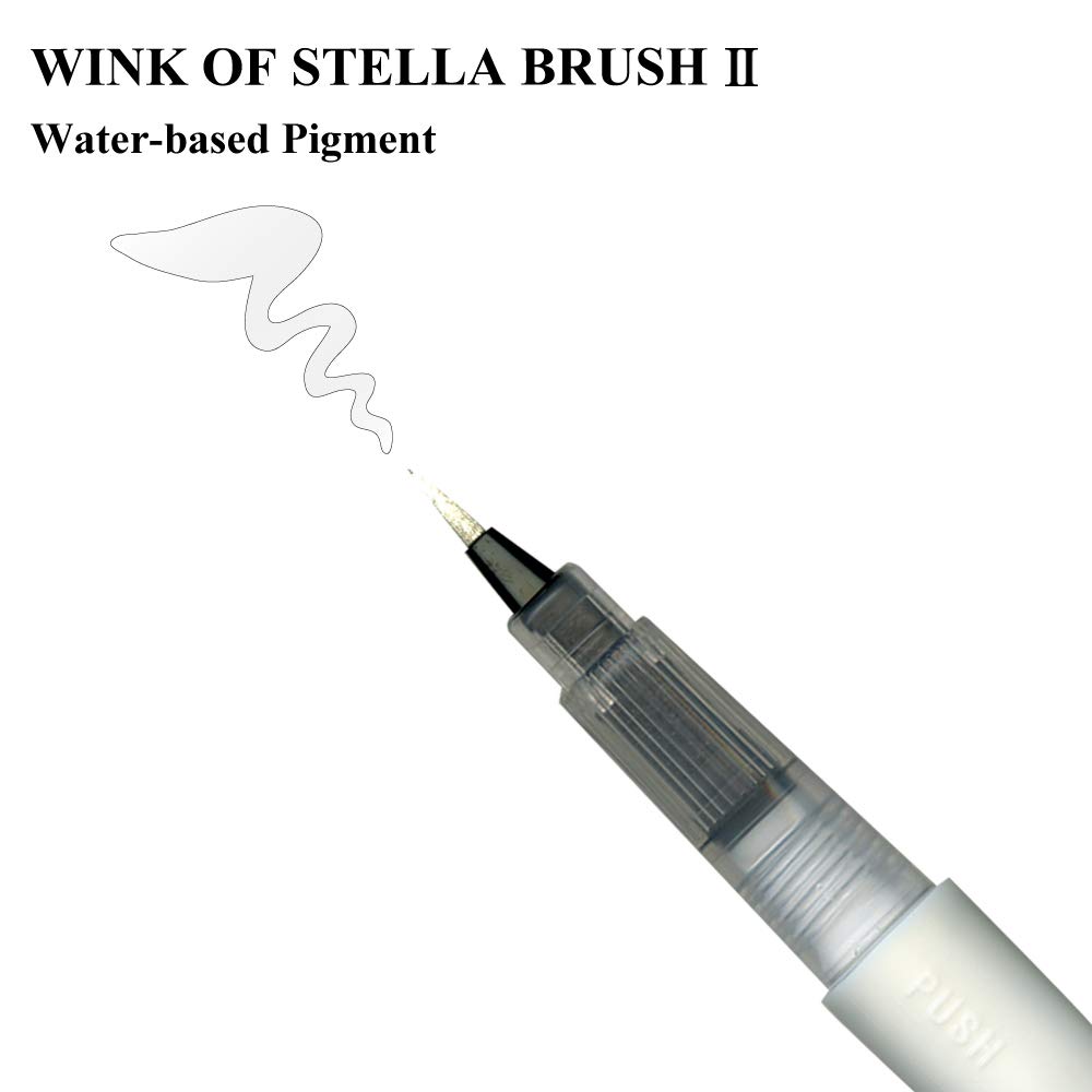 Kuretake ZIG Wink of Stella Brush II, Glitter Clear & 2 Refills, Shimmer and Sparkle pens, for Card Making, Craft, Made in Japan - Image 3