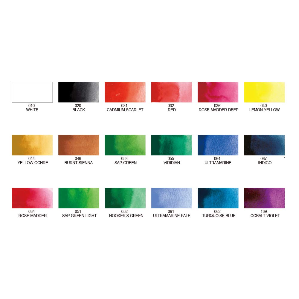 Kuretake Gansai Tambi Watercolor Paint Set, 18 Colors, Made in Japan - Image 3