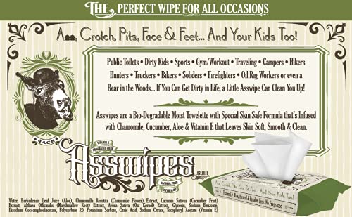 Fresh Body FB Asswipes (1 Pack, 45 wipes) - Flushable Personal Cleansing Body, Butt and Bathroom Wipes with Aloe and Vitamin E - From Adults to Baby - Made Without Alcohol or Parabens - Image 2