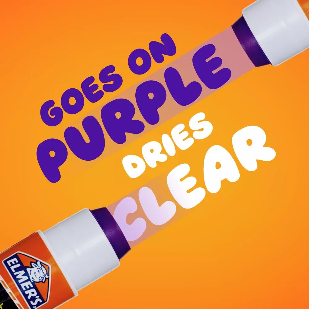 Elmer's Disappearing Purple School Glue Sticks, 0.21 oz, Pack of 2 (E522) 4 Pack - Image 3