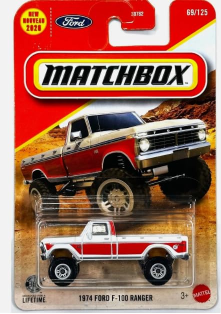 Matchbox 1974 Ford F-100 Ranger Die Cast Car Red & White