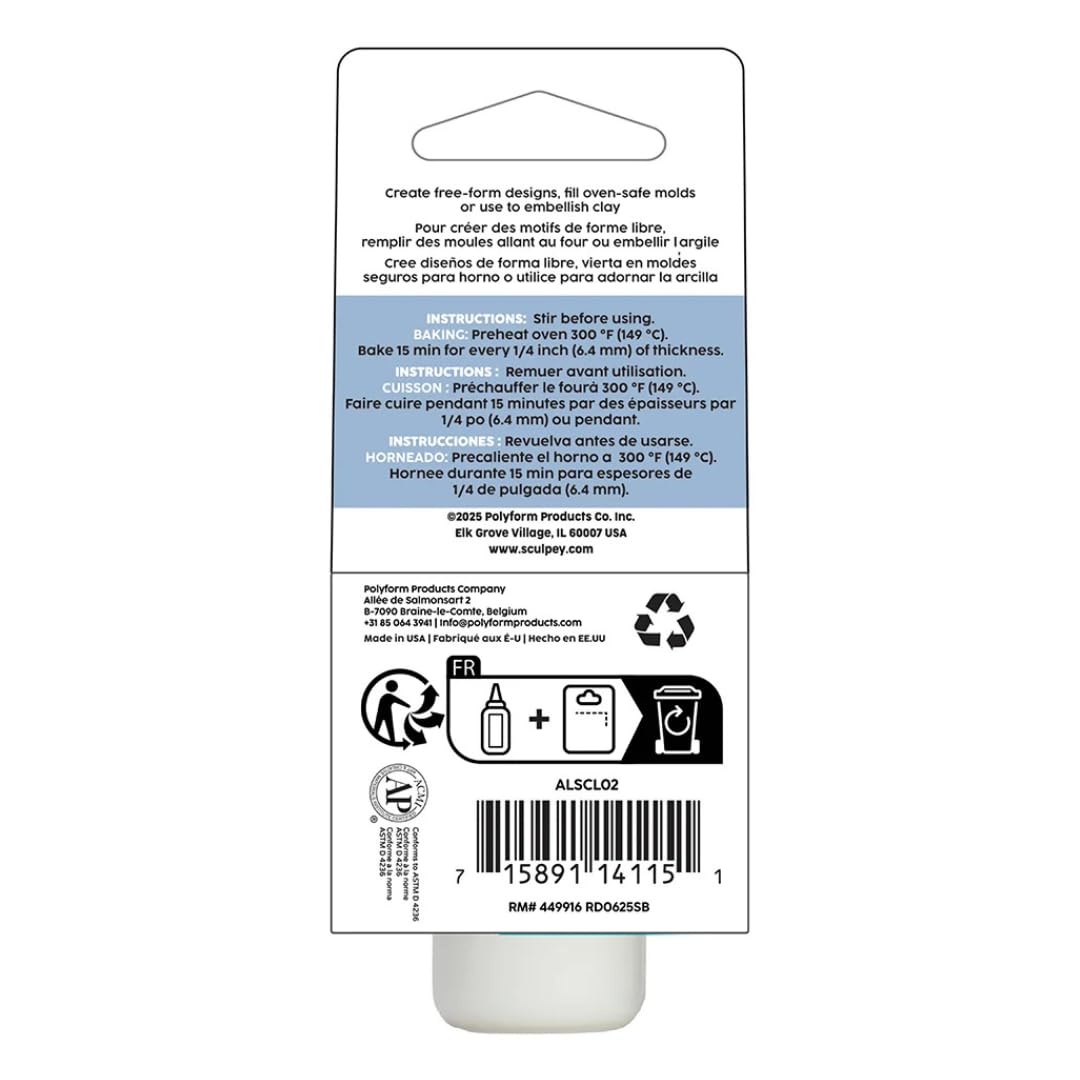 Sculpey Liquid Sculpey Liquid Polymer Oven-Bake Clay, Clear, 2 oz. bottle, Great for jewelry, holiday, DIY, mixed media, window clings, home décor and more! Great for beginners to artists! - Image 2
