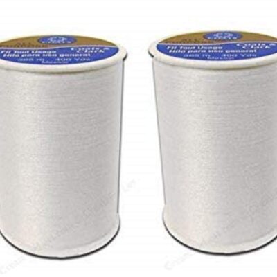 Coats & Clark All Purpose Thread 400 Yards White (One Spool of Yarn) (2 Pack)
