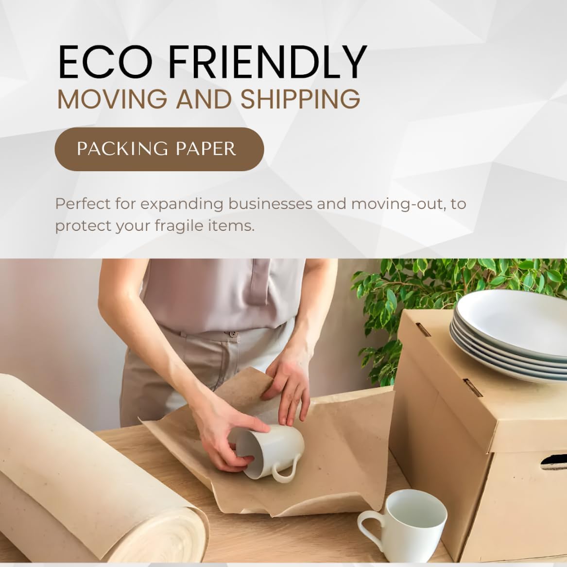 ANF Brands (12" x 1200 feet) - Natural Kraft Paper for Packing, Shipping, Void Filling, and Kids' Art Projects, 30 Lb. Basis Weight - Image 6