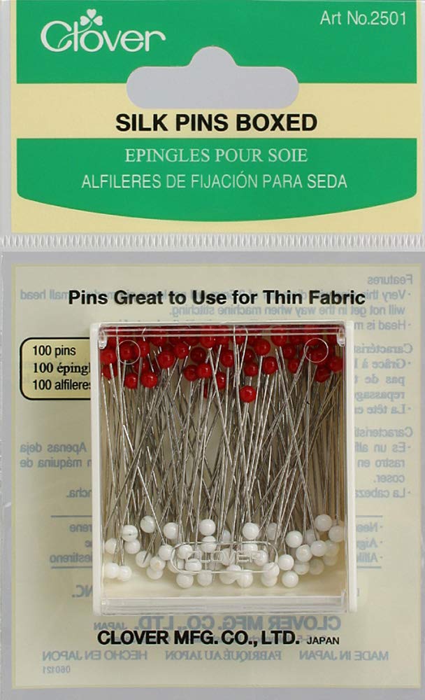 CLOVER Silk Pins Boxed, 100 Per Pack. Silk pins for sewing, iron proof glass. - Image 2
