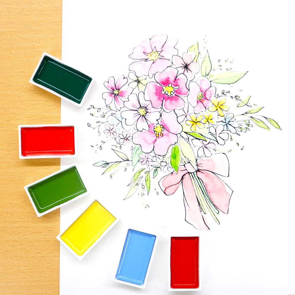 Kuretake Gansai Tambi Watercolor Paint Set, 48 Colors, Made in Japan - Image 6