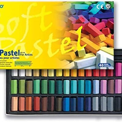 Non Toxic Mungyo Soft Pastel Set of 48 Assorted Colors Square Chalk(US English Version) - New Version