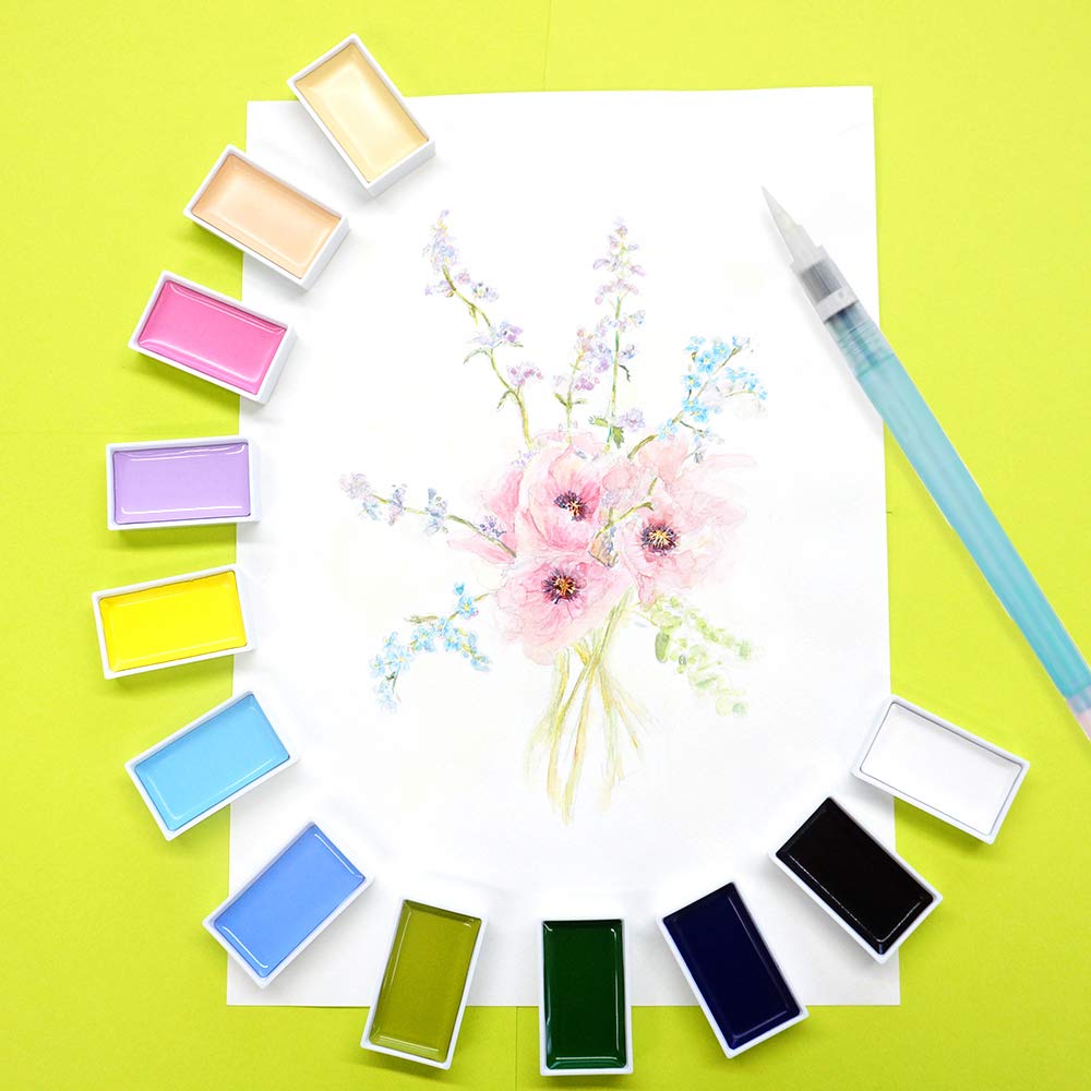 Kuretake Gansai Tambi Watercolor Paint Set, 48 Colors, Made in Japan - Image 4