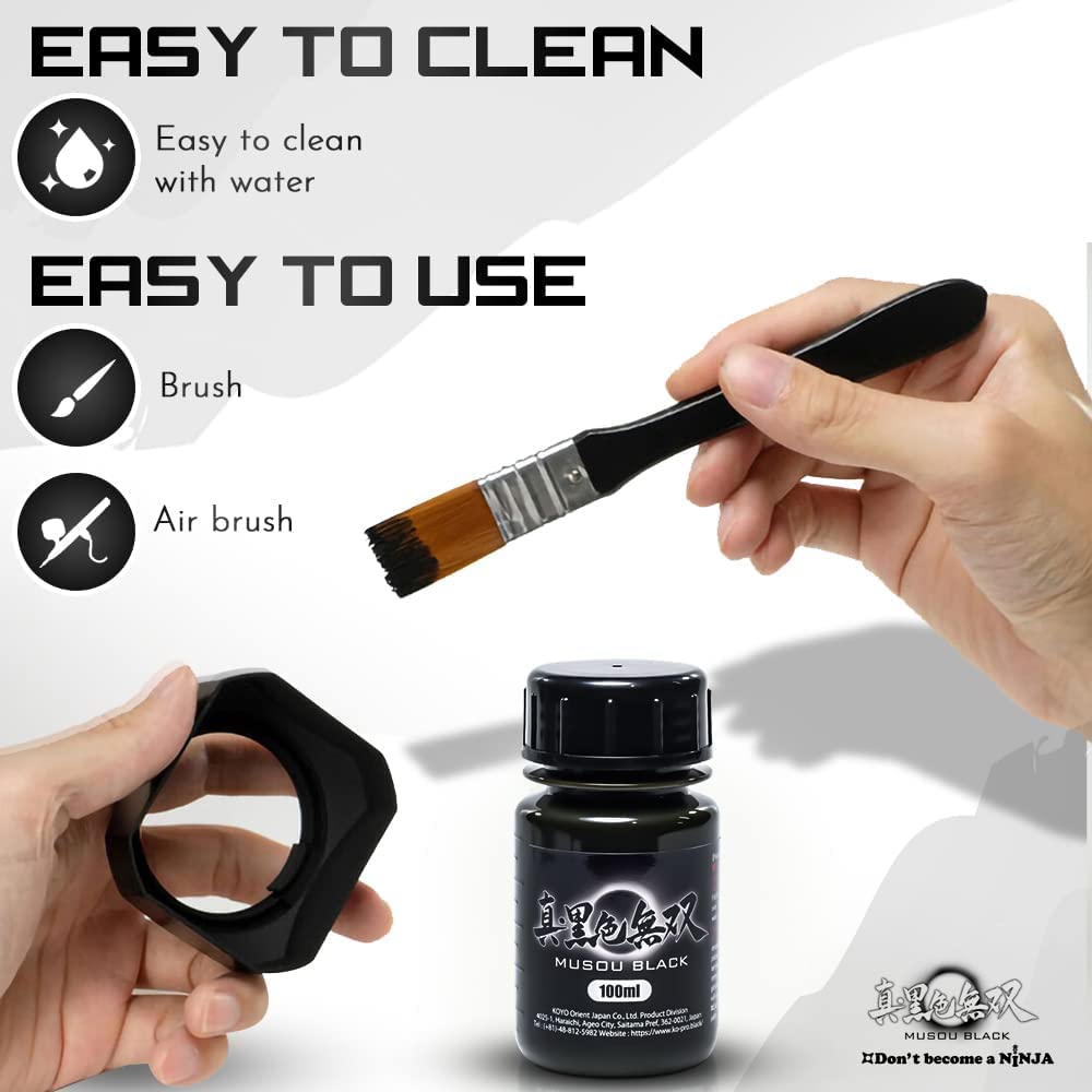 MUSOU BLACK, World Blackest Acrylic Paint, 100ml x 2 Pack, 3.38 Fl Oz (Pack of 2) - Image 4