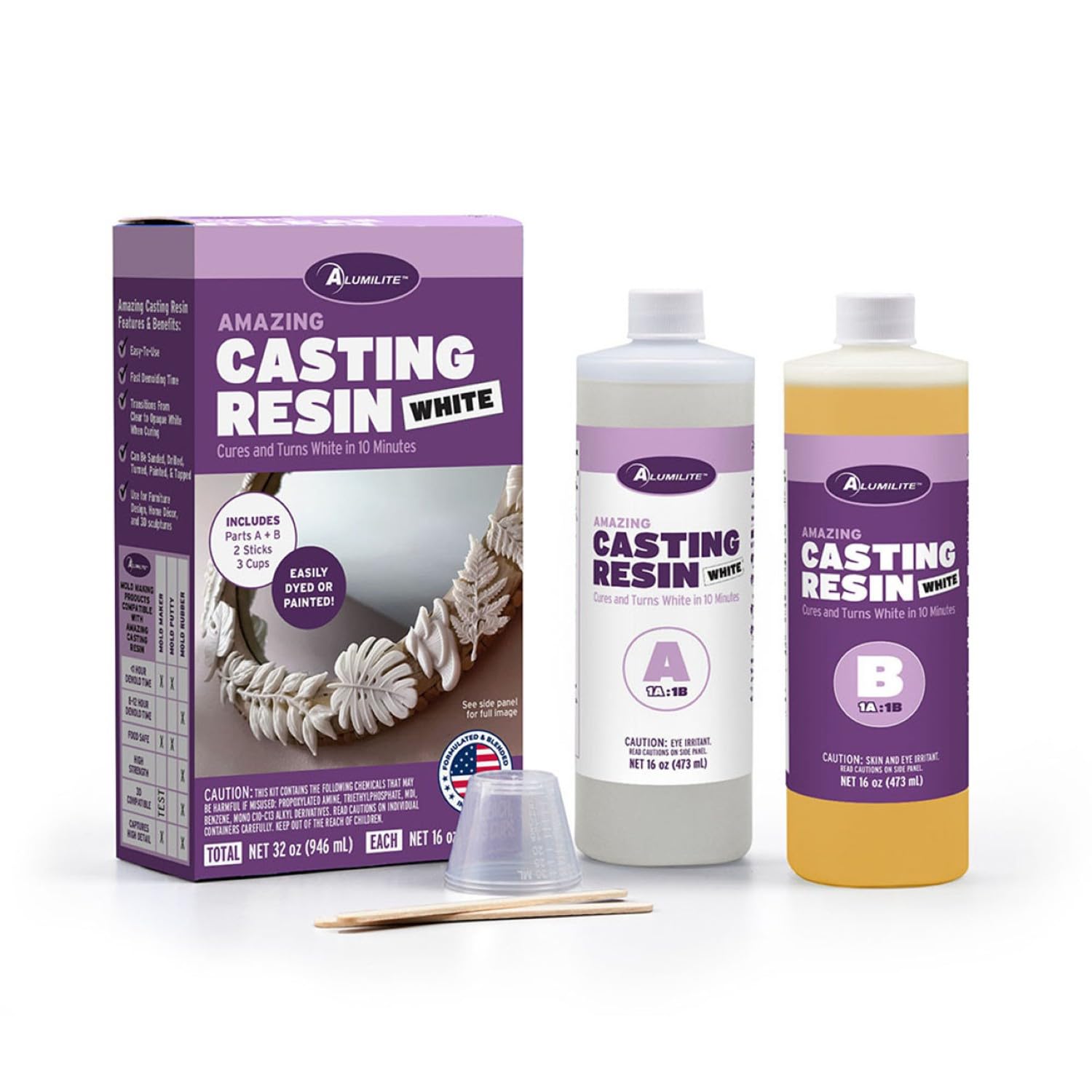 Alumilite Amazing Casting Resin White 32 Oz,Urethane Resin for Art & Crafts