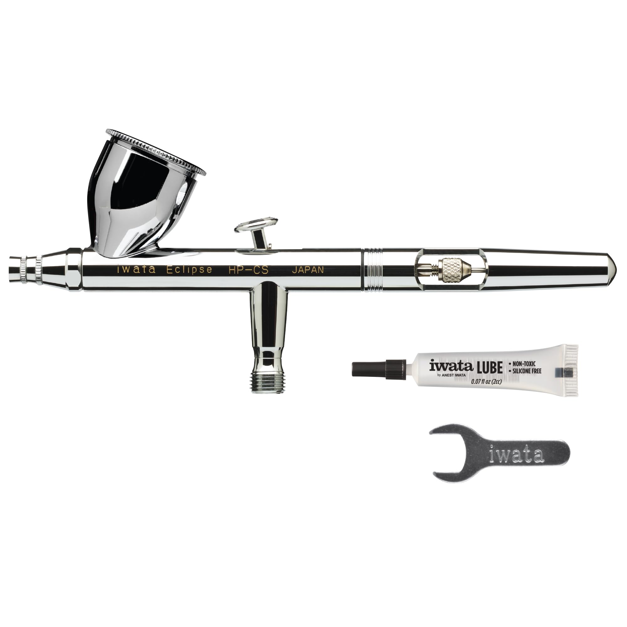 Iwata Eclipse HP-CS Airbrush - Gravity Feed Dual Action, High-Flow Atomization for Fine Detail to Wide Coverage – E3 Nozzle, 0.24 oz Cup – Ideal for Artists, Model Painting, Cosplay & More