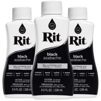 Rit All-Purpose Liquid Dye, Black, 3-Pack