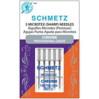 Schmetz Chrome Microtex Machine Needles - Size 80/12 5/Pkg