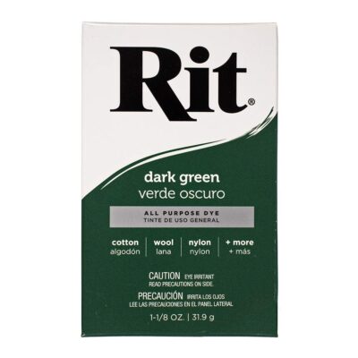All Purpose Concentrated Rit Dye Powder Single Pack for Clothing, Décor, and Crafts – Dark Green