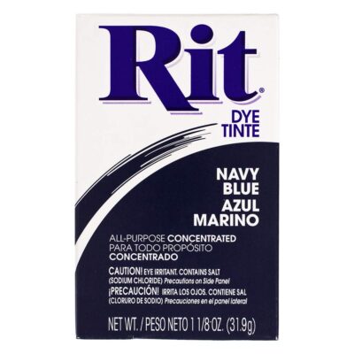 All Purpose Concentrated Rit Dye Powder Single Pack for Clothing, Décor, and Crafts – Navy Blue