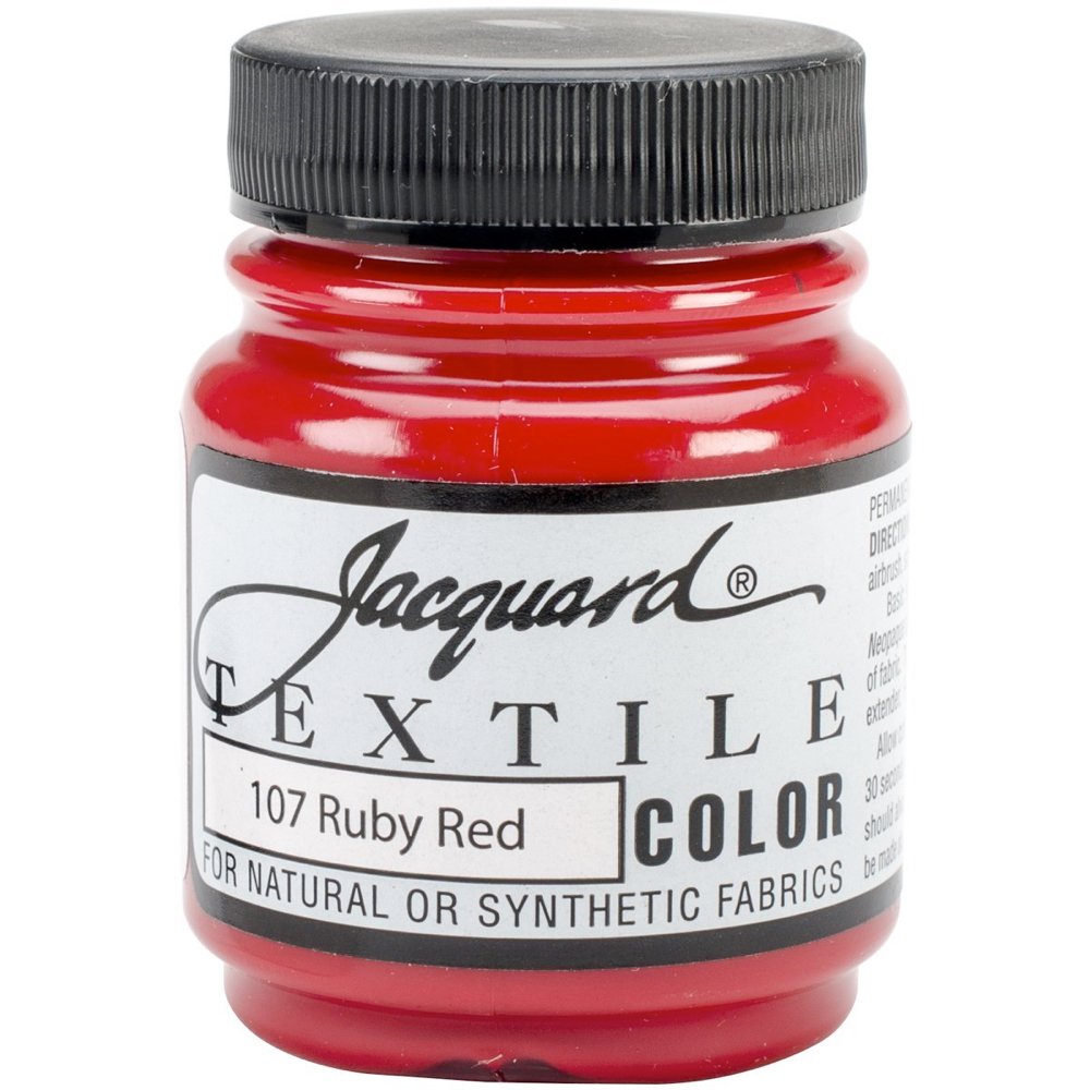 Jacquard Fabric Paint 2.25 Oz Ruby Red for Clothes, Furniture Upholstery, Shoes or Tote Bags