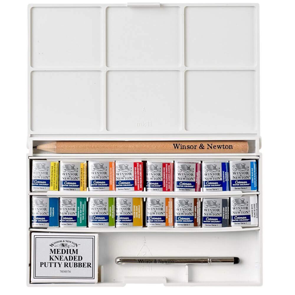 Winsor & Newton Cotman Watercolor Paint Set, 16 HP Deluxe Sketchers' Box - Image 6