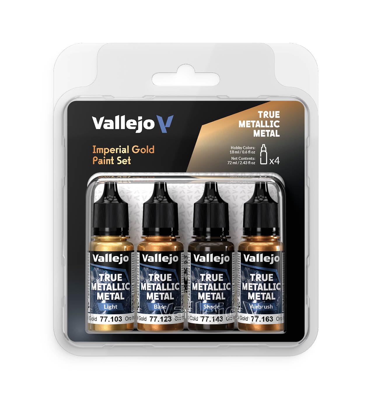 Vallejo - Imperial Gold Set, True Metallic Metal, 4 Bottles x 0.6 fl.oz.