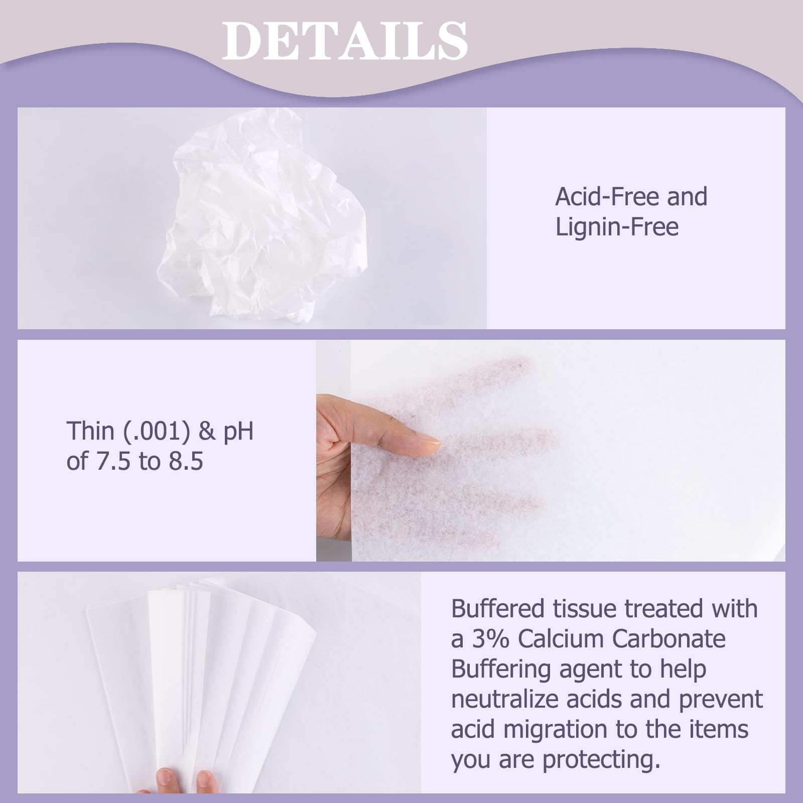 Lineco Buffered Acid-Free Interleaving Tissue 8.5"x11", Pack of 100 - Image 4