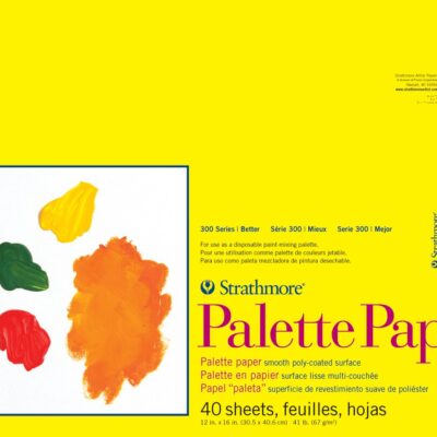 Strathmore Tape Bound Palette Paper Pad, 41 lb. Poly-Coated Paper, 12 X 16 inches, 40 Sheets (365-12)
