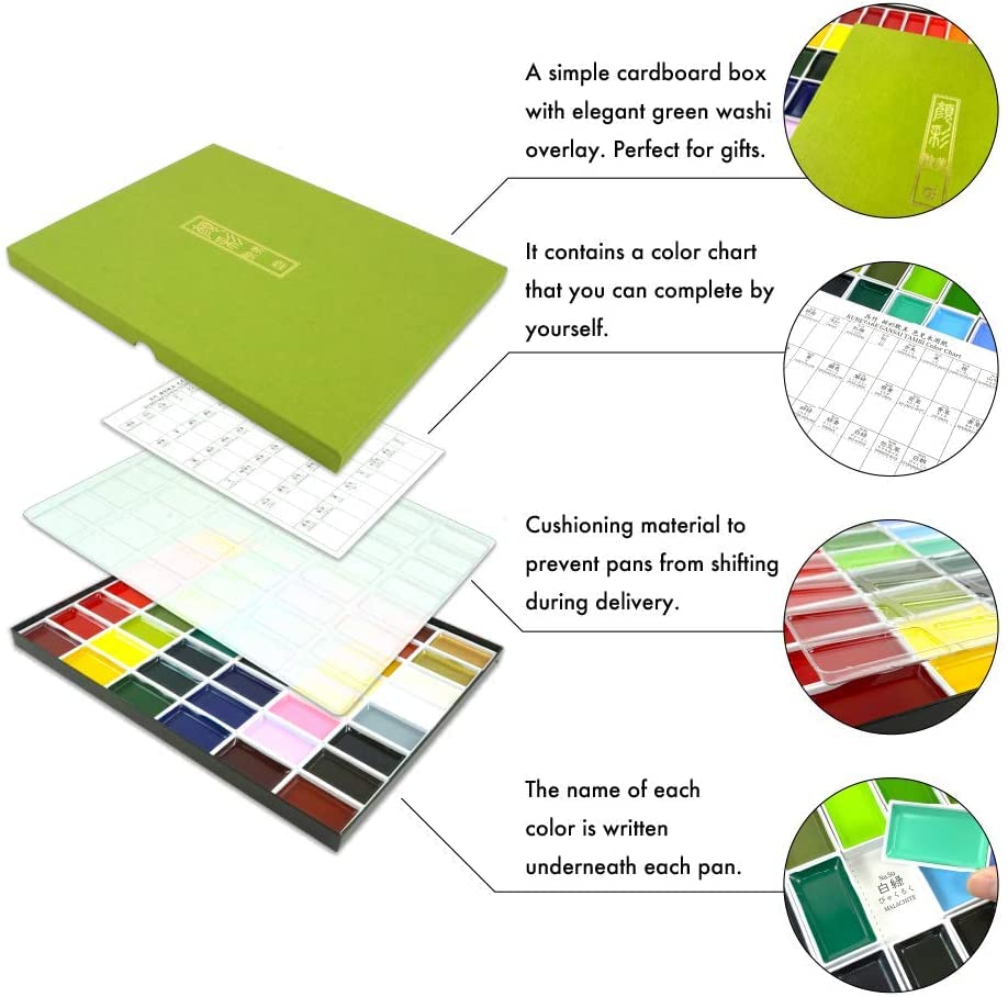 Kuretake Gansai Tambi Watercolor Paint Set, 36 Colors, Made in Japan - Image 6