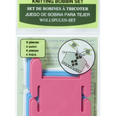 Clover Bobbin Set, 6-Piece, Red, 5" Height x 2.6" Length x 0.4" Width
