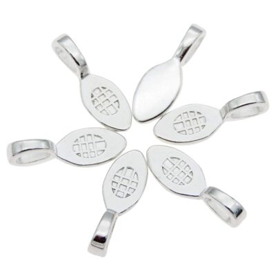 100pcs Silver Glue on Bail Charm Pendant Earring Bails for Glass Tile DIY Pendants Finding 22x9mm