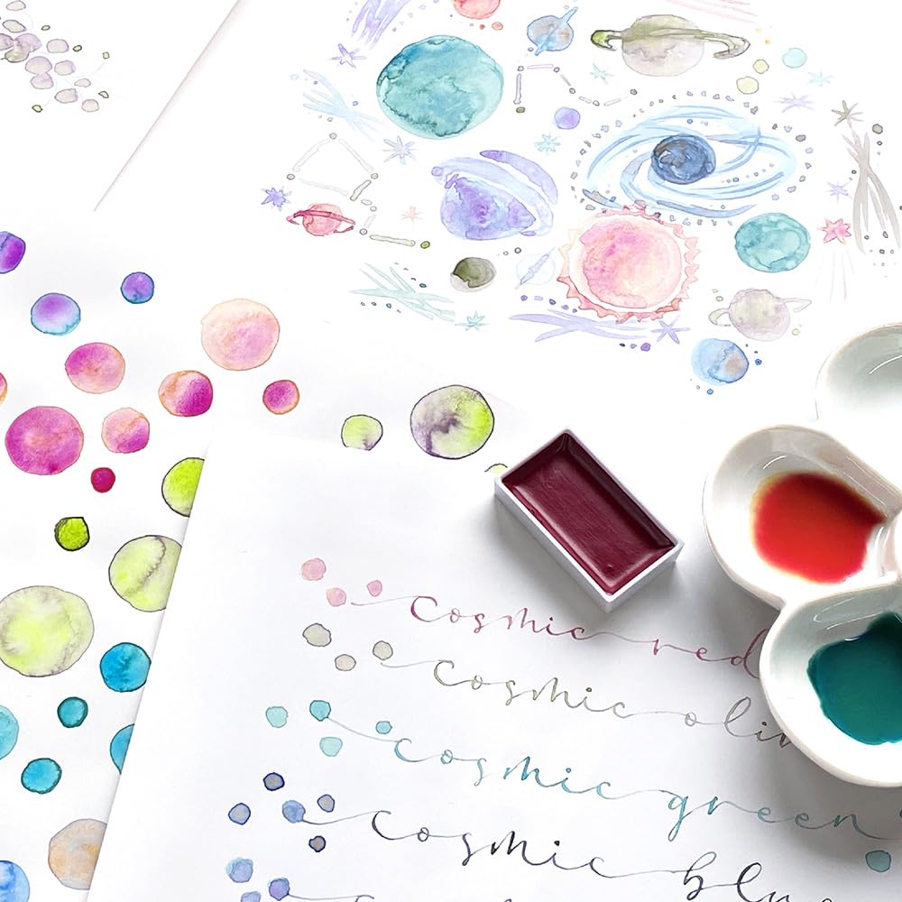 Kuretake Gansai Tambi GRANULATING COLORS 2, 5 Color Set, Made in Japan - Image 2