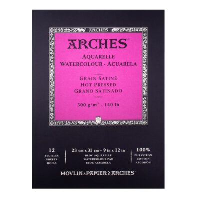 Arches Watercolor Pad 9x12 Inches 140lb/300gsm Hot Press, White