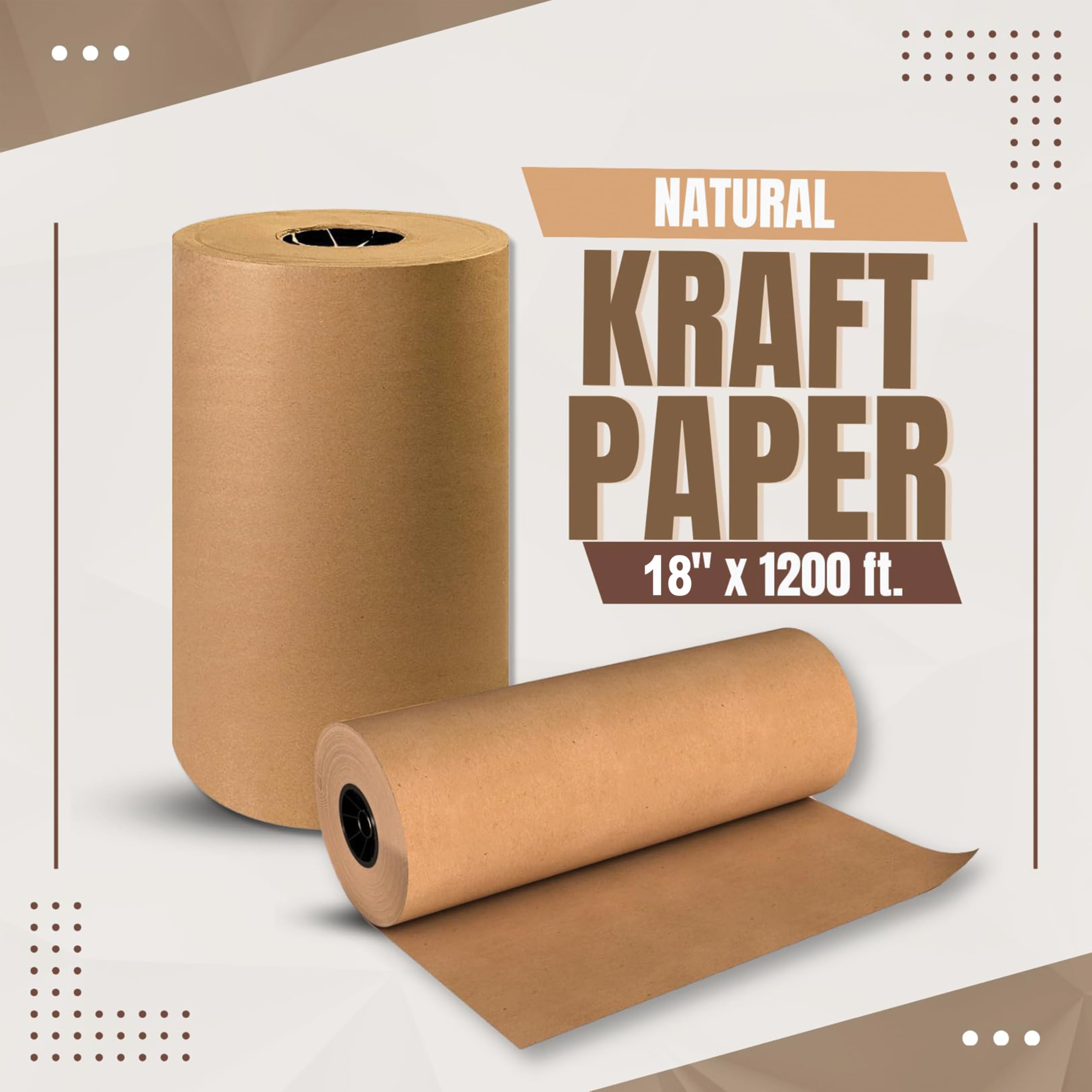 ANF Brands (18" x 1200 feet) - Natural Kraft Paper for Packing, Shipping, Void Filling, and Kids' Art Projects, 30 Lb. Basis Weight - Image 5