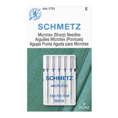 SCHMETZ Microtex Sharp Sewing Machine Needles - Quilting & Topstitching Supplies, Size 90/14, 5-Needle Card, Pack of 1