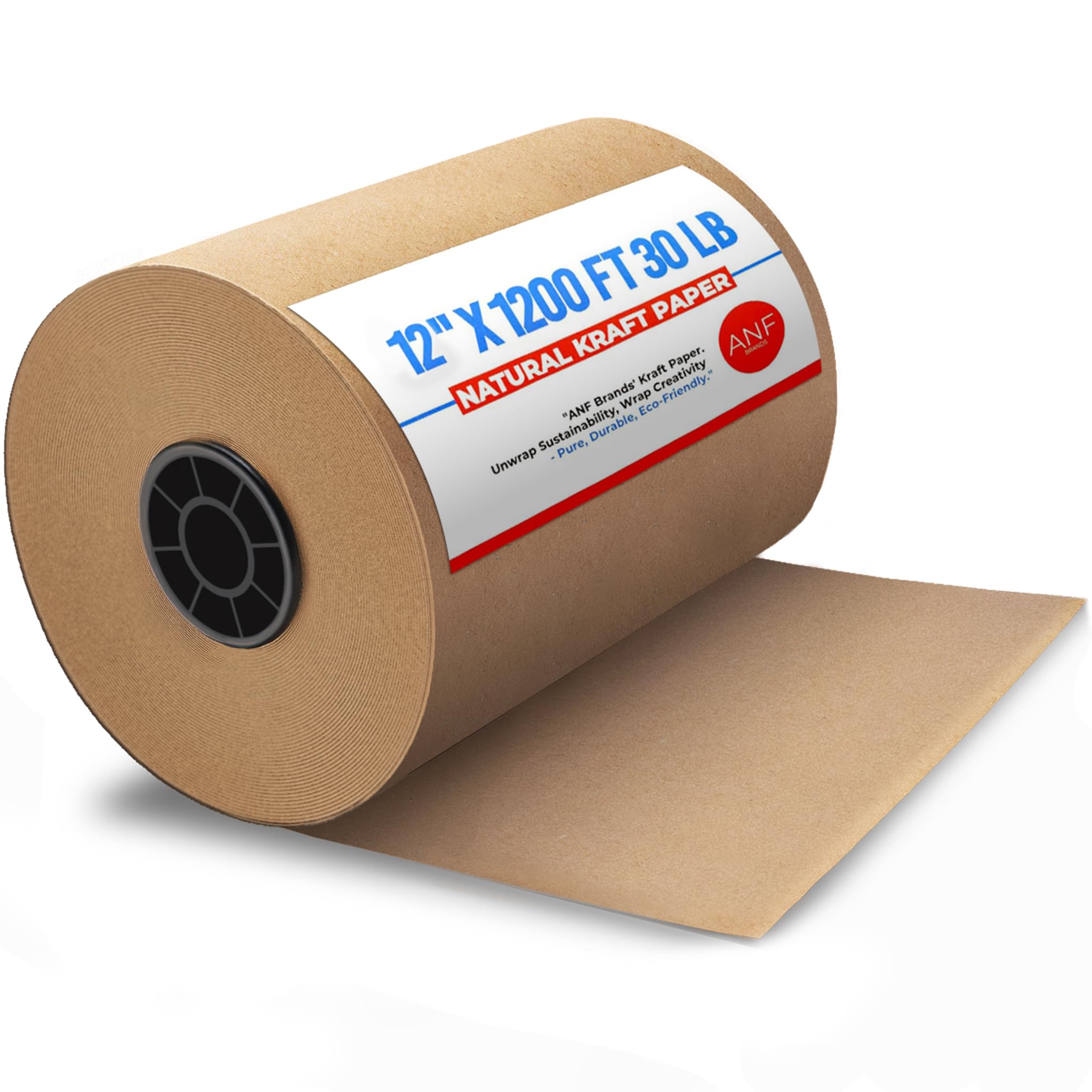 ANF Brands (12" x 1200 feet) - Natural Kraft Paper for Packing, Shipping, Void Filling, and Kids' Art Projects, 30 Lb. Basis Weight