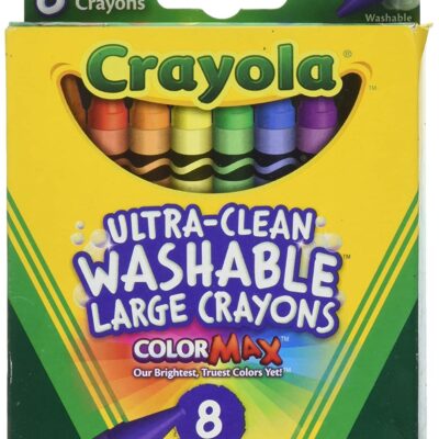 Crayola Washable Crayons, Large Size, 8 Colors, Pack of 1