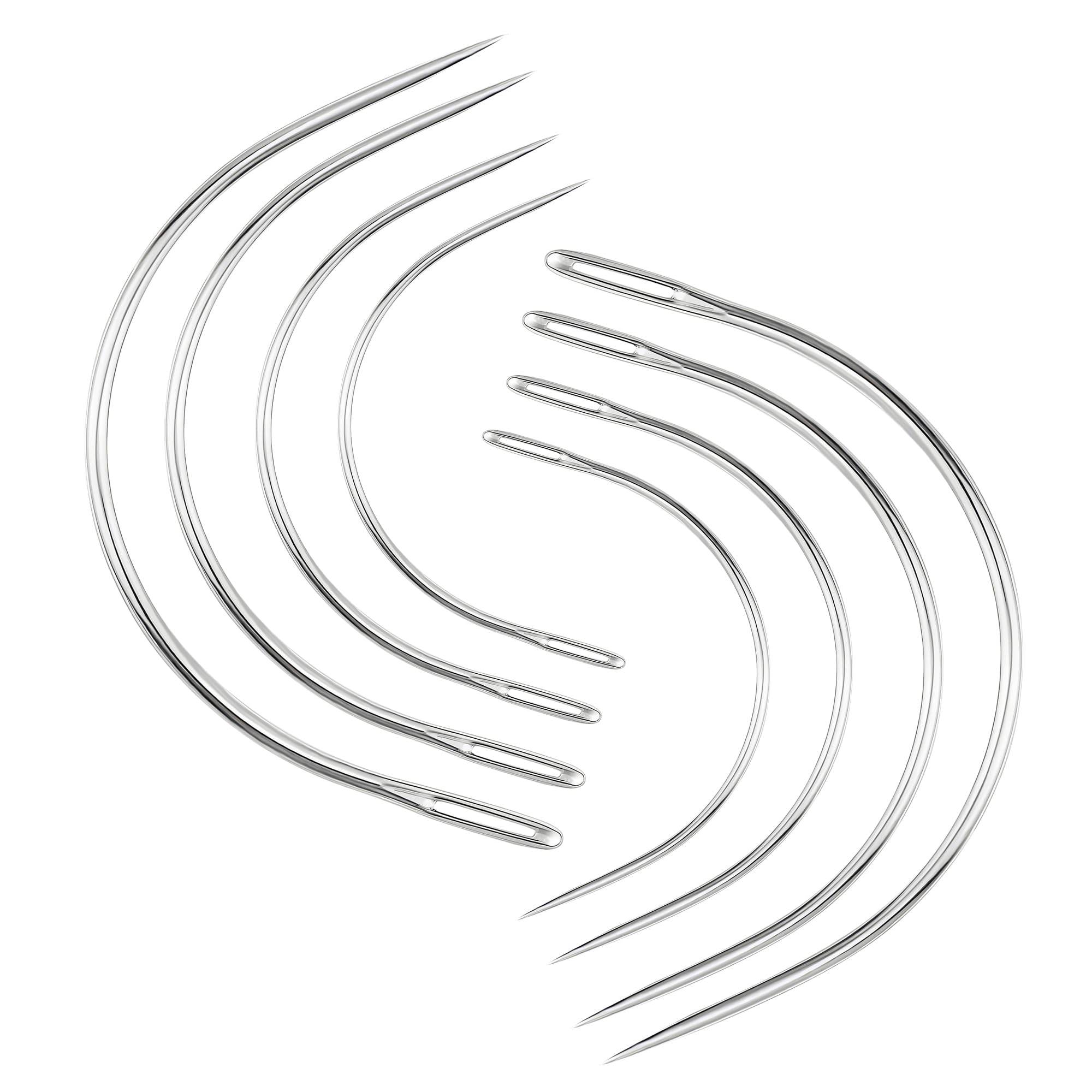 BlingKingdom 8 PCS Curved Needle Set, Curved Needles for Hand Sewing