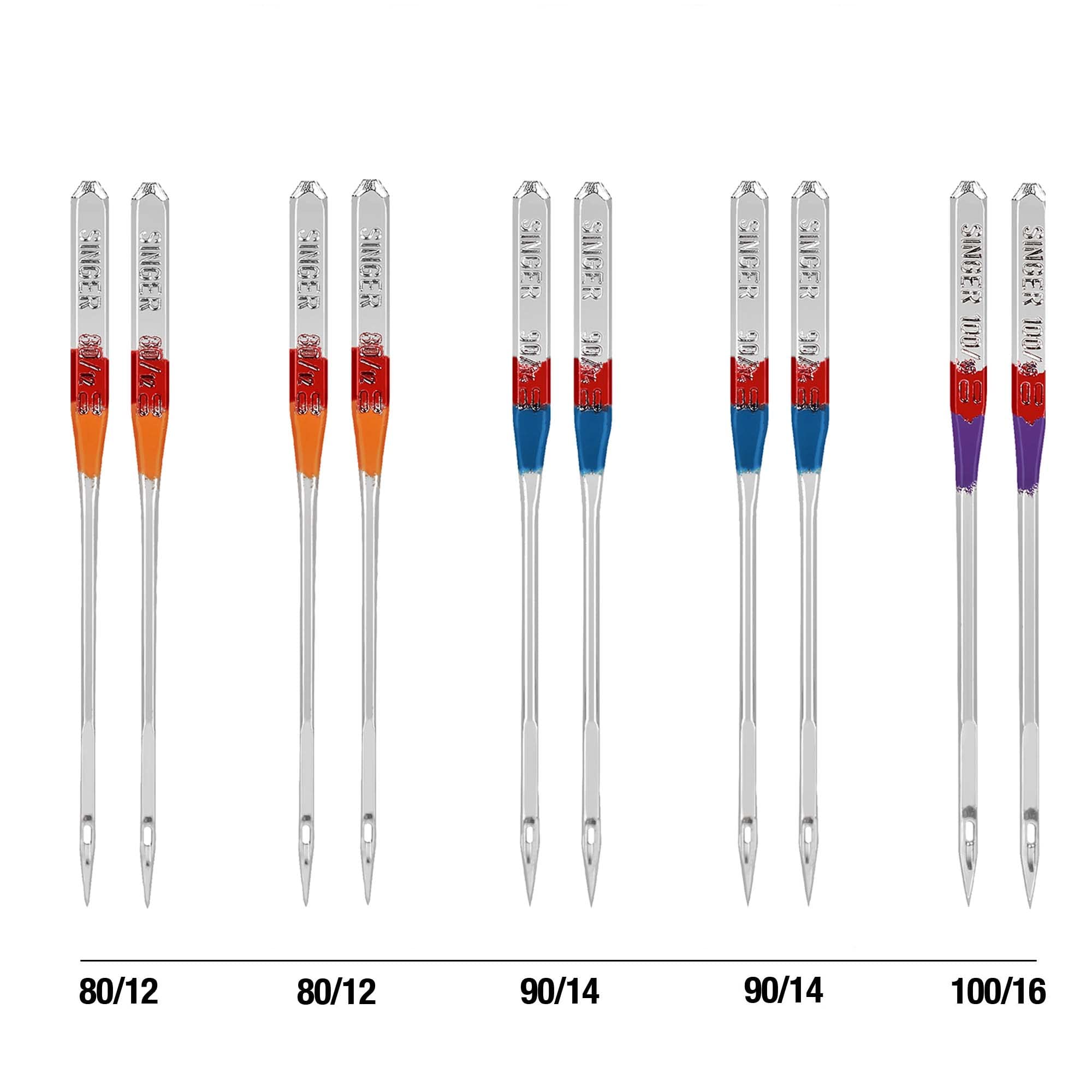SINGER Universal Regular Point Machine Needles, Assorted Sizes, 20 Count - Image 3