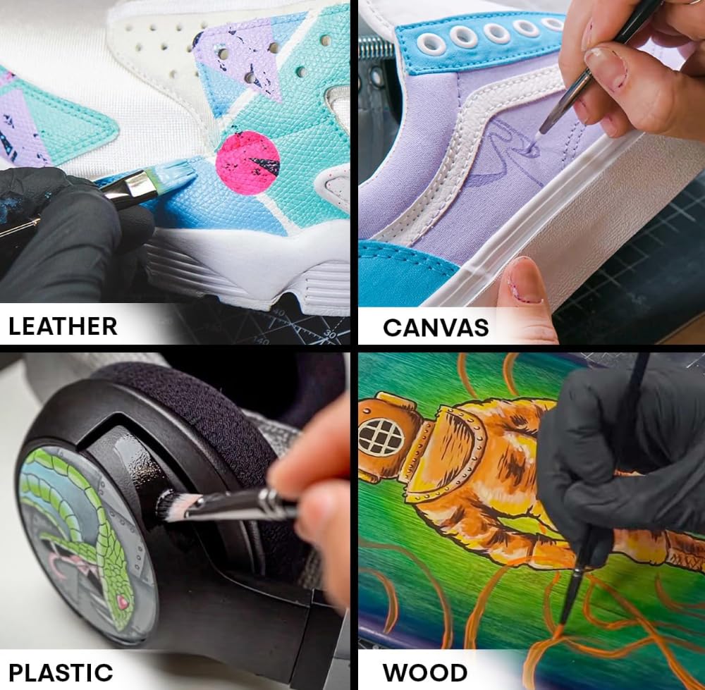 Angelus Acrylic Leather Paint, Dark Brown | Flexible Recoloring Balm for Shoes, Furniture, Car Seats & More | Made in USA, 4 fl oz - Image 3