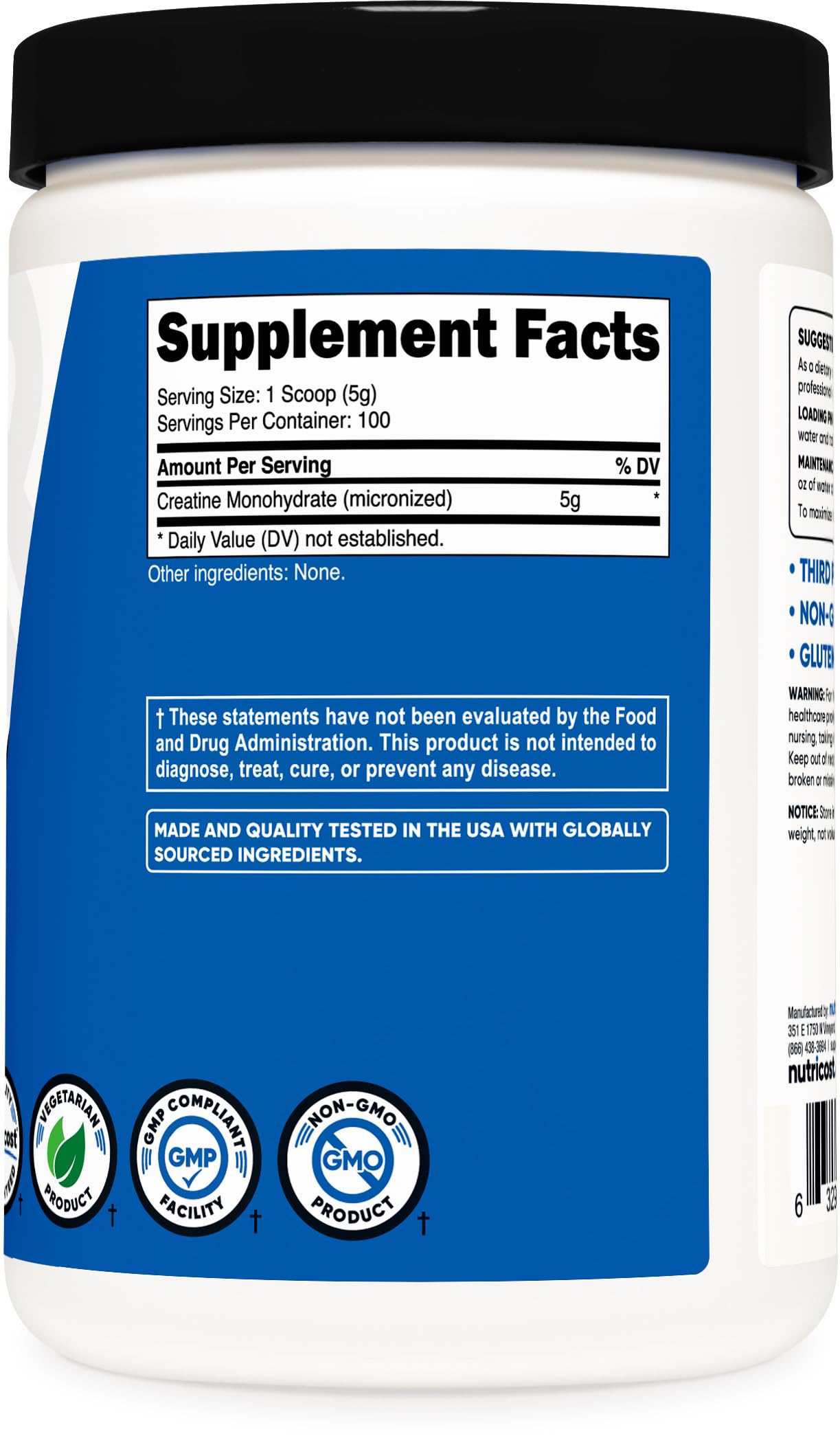 Nutricost Creatine Monohydrate Micronized Powder 500G, 5000mg Per Serv (5g) - Micronized Creatine Monohydrate, 100 Servings - Image 2