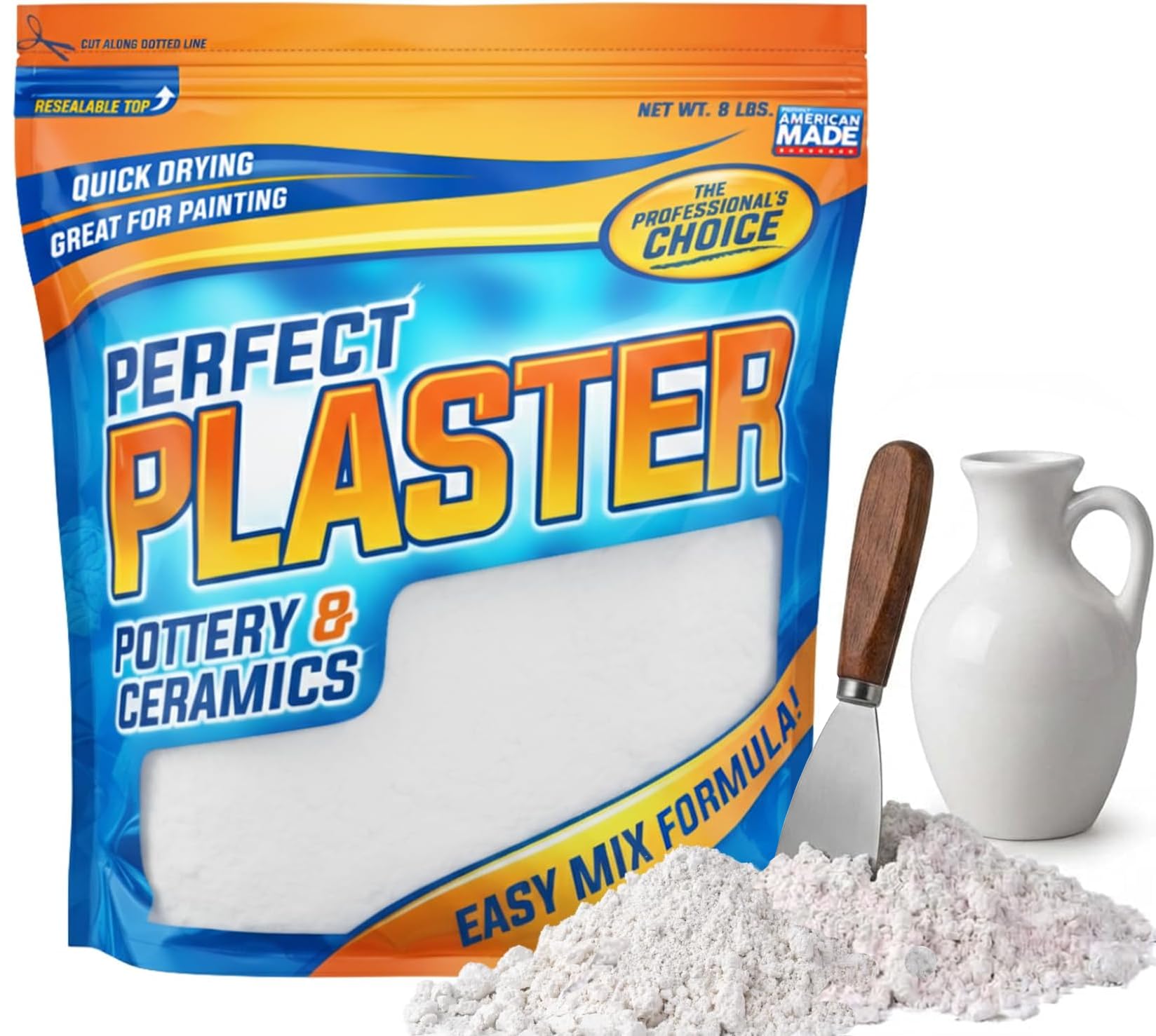 Perfect Plaster for Pottery & Ceramic Slip Casting Molds, 8 lb Bag