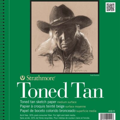 Strathmore 400 Series Sketch Pad, Toned Tan, 11x14 inch, 24 Sheets