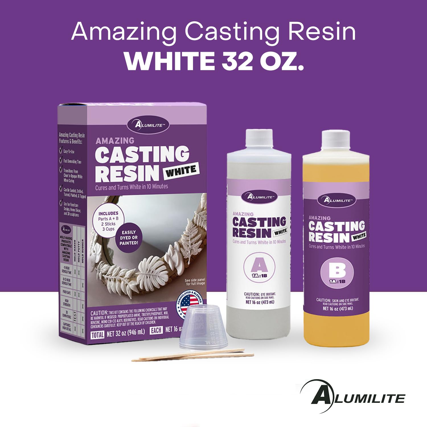 Alumilite Amazing Casting Resin White 32 Oz,Urethane Resin for Art & Crafts - Image 2