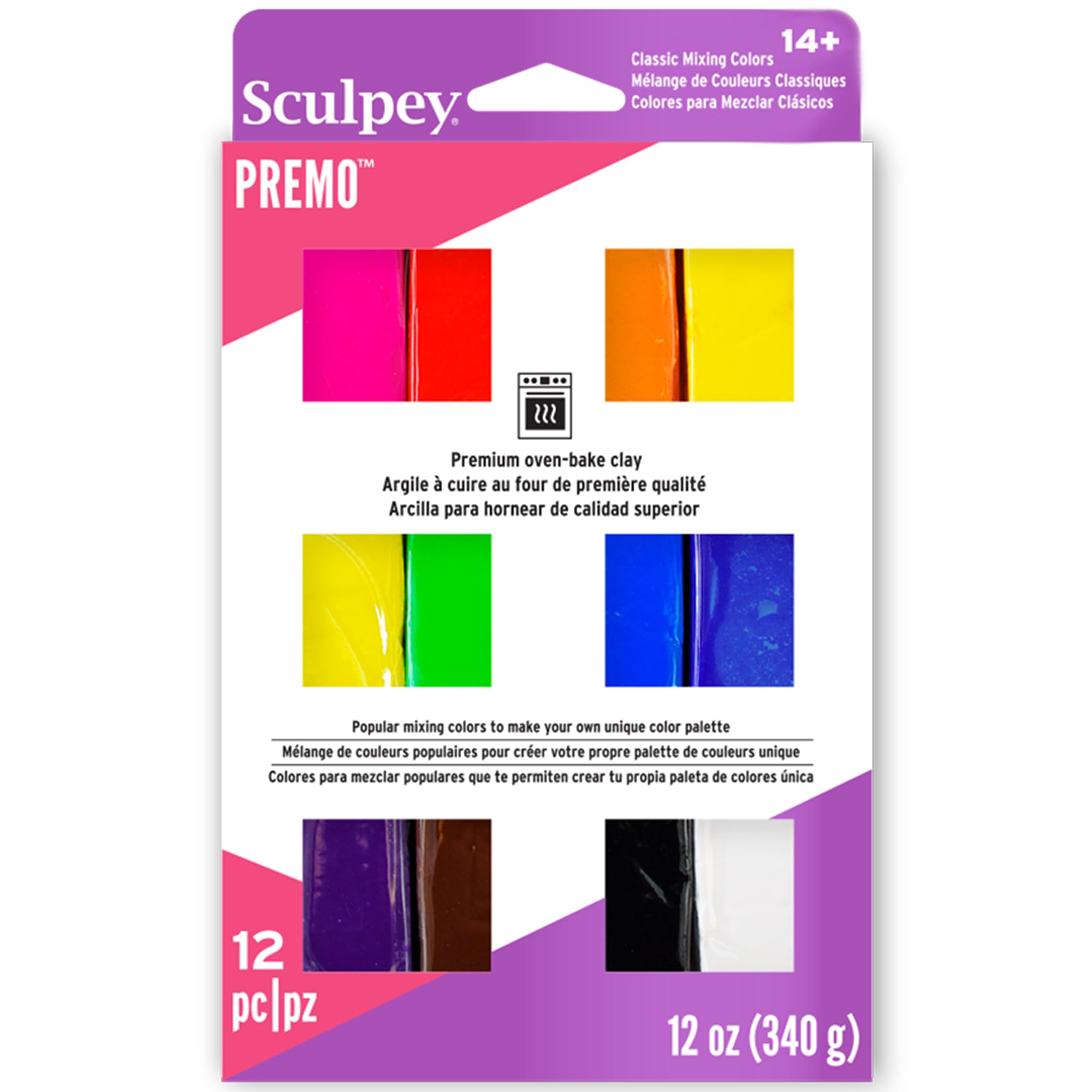 Sculpey Premo Multipack - 12 Shades Classic Mixing Colors 1oz Clay Bars