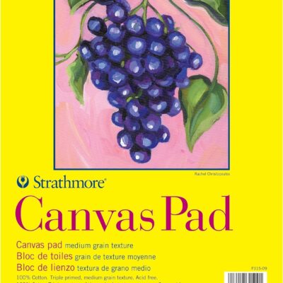 Strathmore 300 Series, Canvas Pad, 9x12 inch, 10 Sheets – Triple Primed, 100% Cotton Canvas, Plein Air Artists, Acrylic Paint and Oil Paint