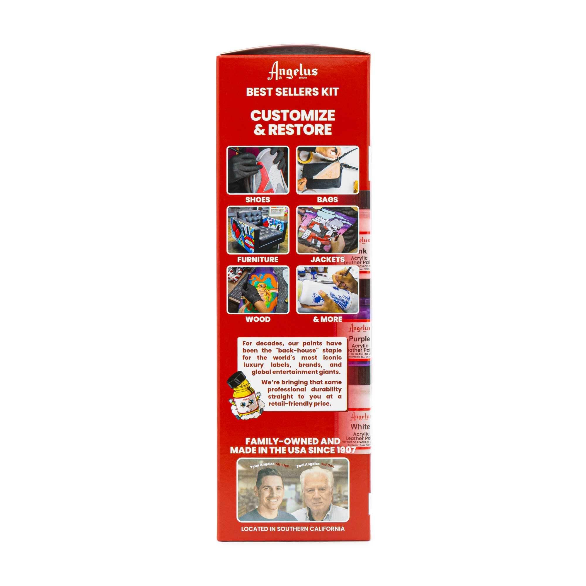 Angelus Acrylic Leather Paint, Best Sellers Kit, Flexible Paint For Shoes, Sneakers, Leather, Canvas, Furniture, and More - 12 Colors (1 oz Each) - Image 6
